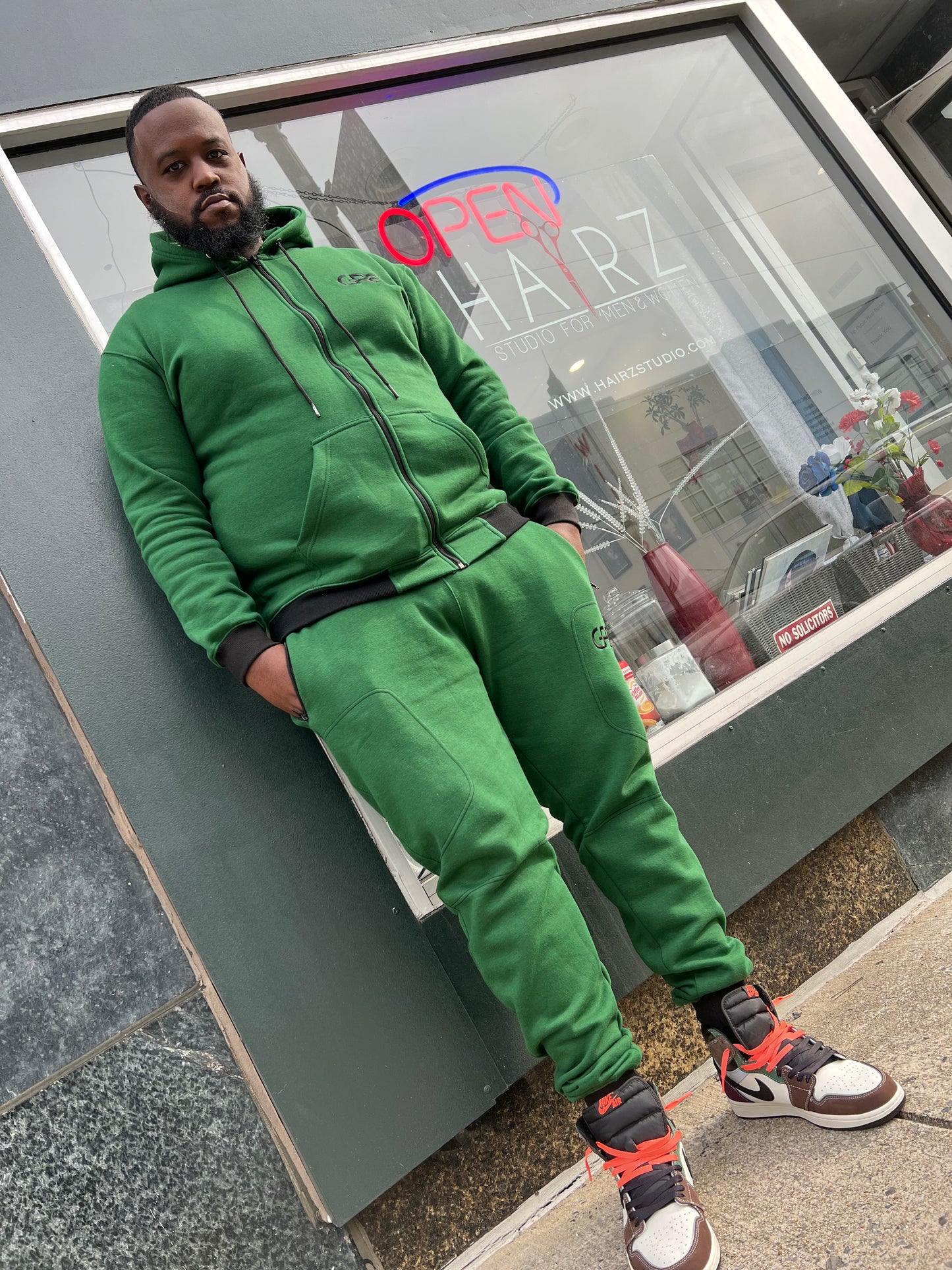 GR8 Zip-Up Sweatsuit - Green/Black