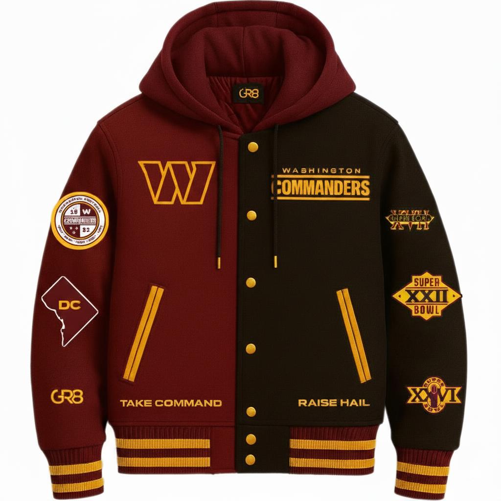 COMMANDERS VARSITY HOODIE JACKET