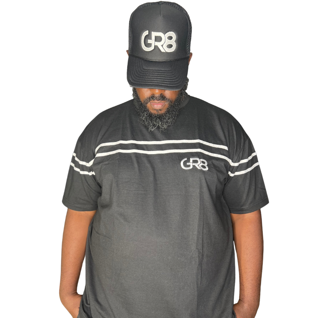 GR8 STRIPE SET SHIRT - BLACK/WHITE