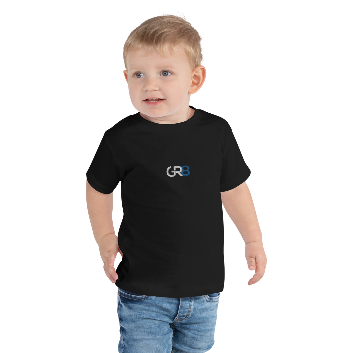 GR8 TODDLER SHIRT - BLACK/WHITE/BLUE