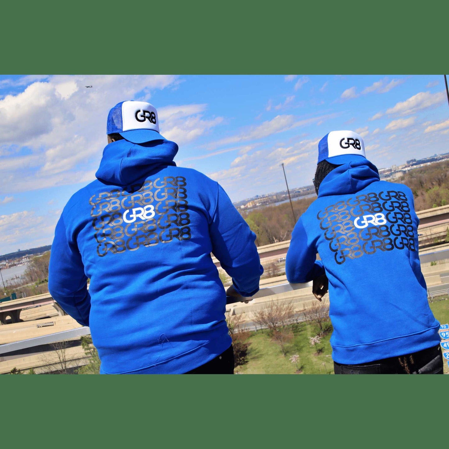 GR8 BE DIFFERENT HOODIE - BLUE/BLACK/WHITE | GR8 Clothing Line