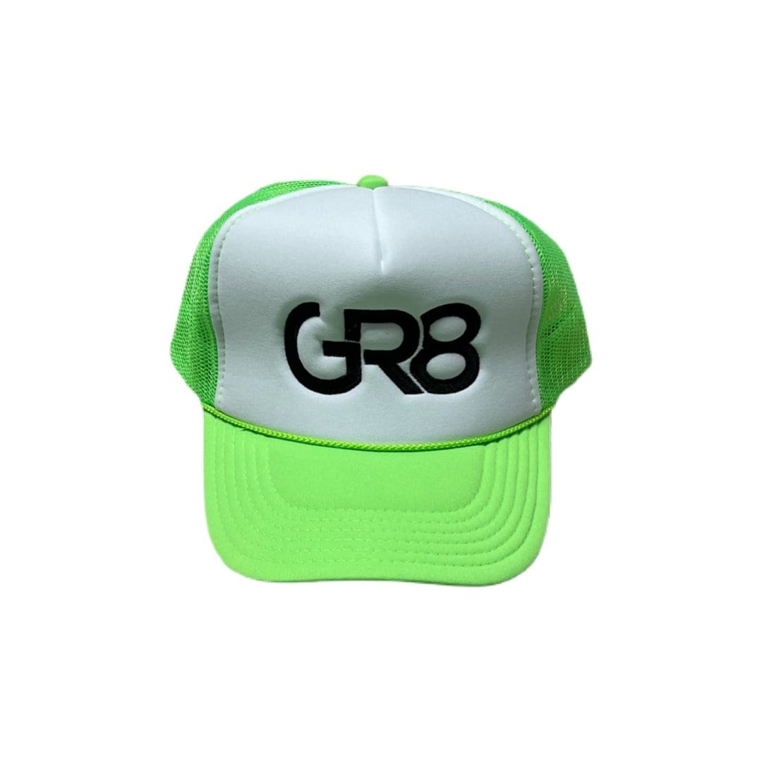 GR8 Trucker Hat - White/Black/Neon | GR8 Clothing Line