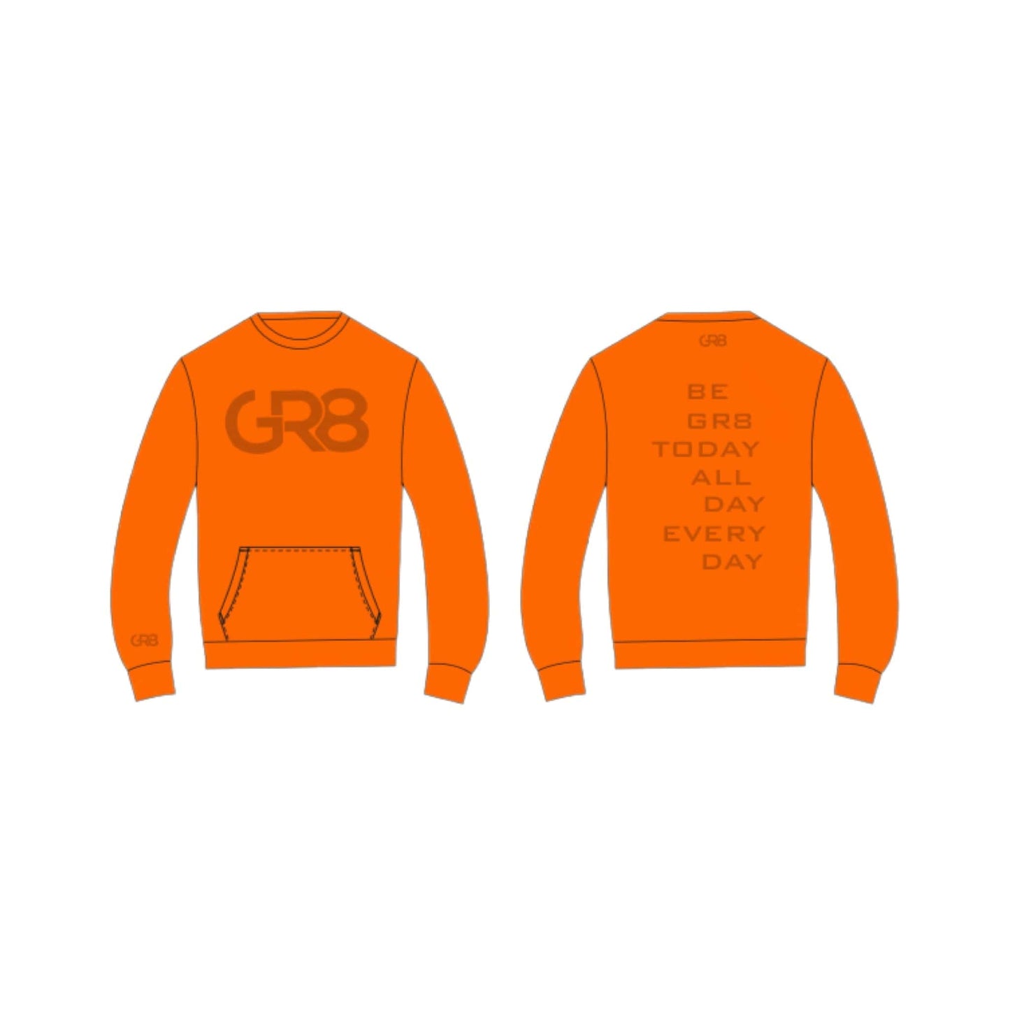 GR8 CREWNECK SWEATSHIRT - ORANGE TIGER | GR8 Clothing Line